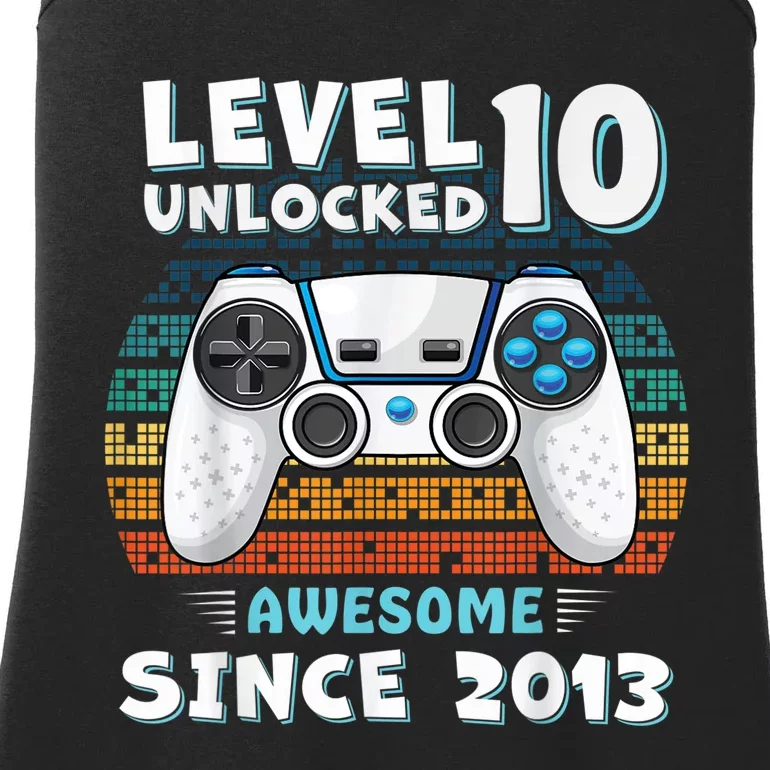 Ten 10yr BDay Son Boy Funny Gamer 10th 10 Year Old Birthday Ladies Essential Tank