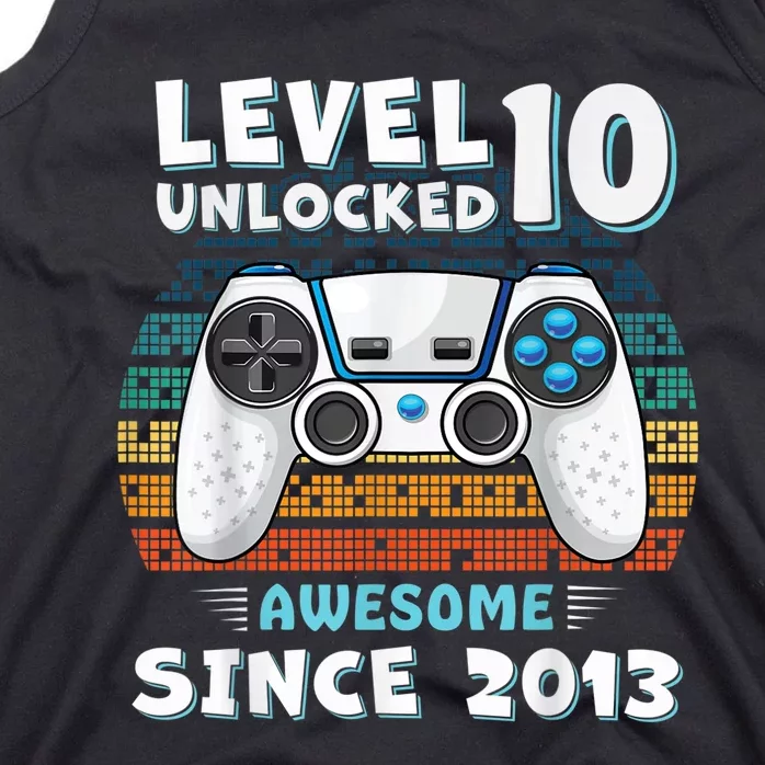 Ten 10yr BDay Son Boy Funny Gamer 10th 10 Year Old Birthday Tank Top