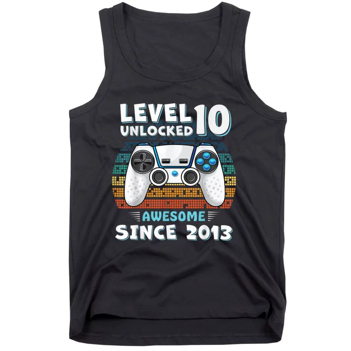 Ten 10yr BDay Son Boy Funny Gamer 10th 10 Year Old Birthday Tank Top