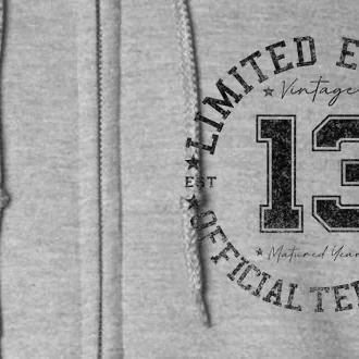 Teenager 13th Birthday 13 Year Old Gifts Full Zip Hoodie