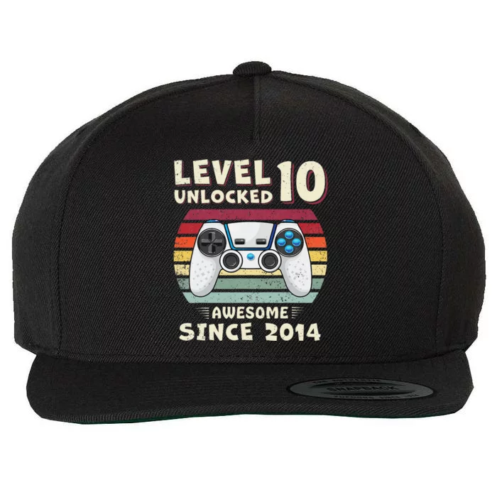 Ten 10th Birthday Decoration Boy 10yr 10 Year Old Birthday Wool Snapback Cap