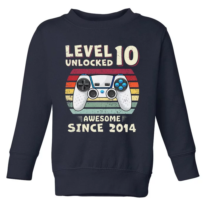 Ten 10th Birthday Decoration Boy 10yr 10 Year Old Birthday Toddler Sweatshirt