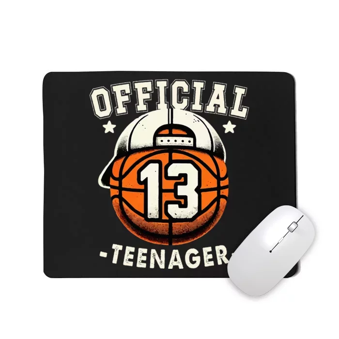 Teenager 13th Birthday 13 Year Boy Basketball Bday Mousepad