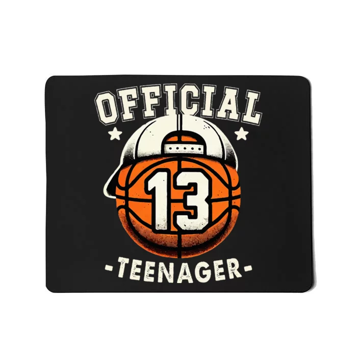 Teenager 13th Birthday 13 Year Boy Basketball Bday Mousepad