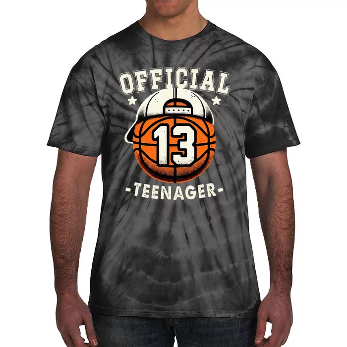 Teenager 13th Birthday 13 Year Boy Basketball Bday Tie-Dye T-Shirt