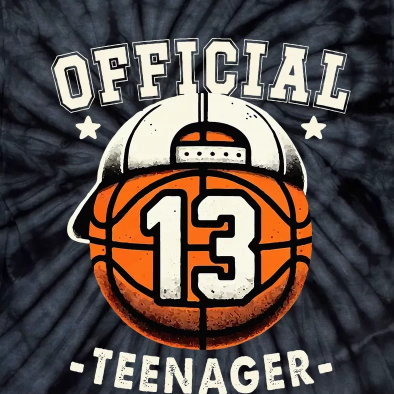 Teenager 13th Birthday 13 Year Boy Basketball Bday Tie-Dye T-Shirt