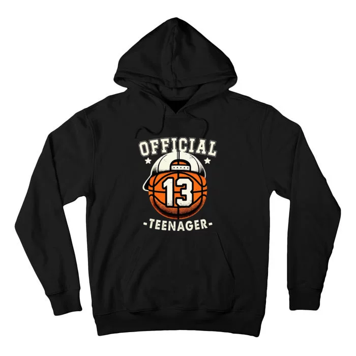 Teenager 13th Birthday 13 Year Boy Basketball Bday Tall Hoodie