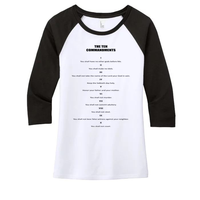 The 10 Commandments Women's Tri-Blend 3/4-Sleeve Raglan Shirt