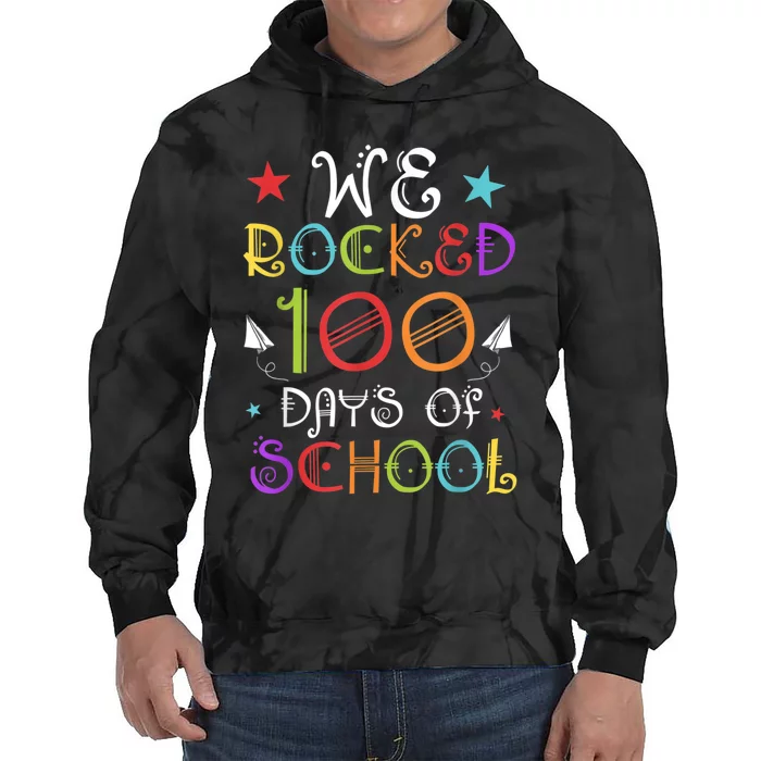 Teacher 100th Day Student Gift Happy 100 Days Of School Tie Dye Hoodie