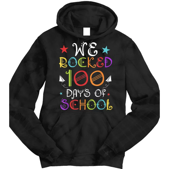 Teacher 100th Day Student Gift Happy 100 Days Of School Tie Dye Hoodie