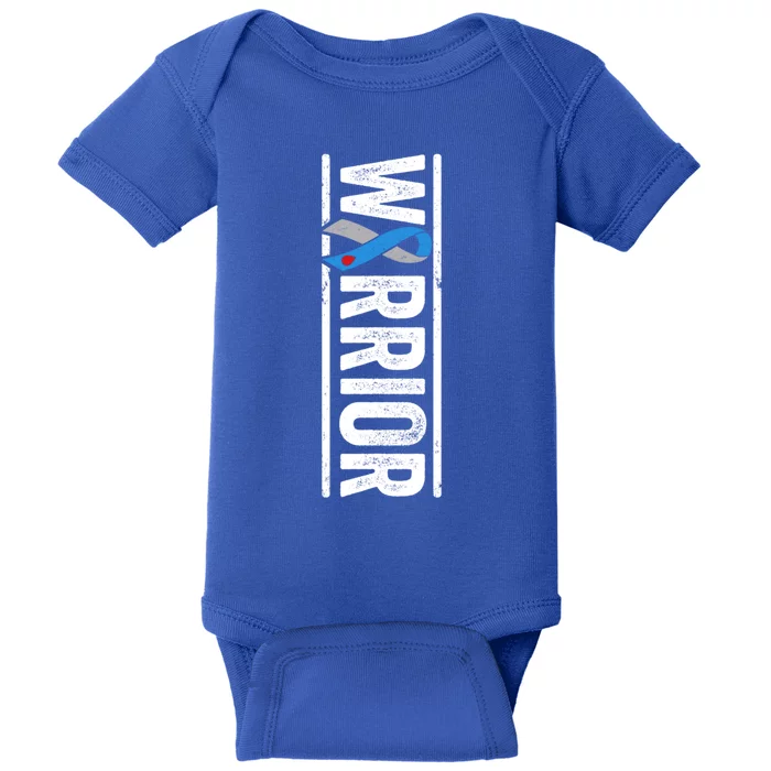 Type 1 Diabetes Warrior Gift Sideways Awareness Ribbon Cool Gift Baby Bodysuit