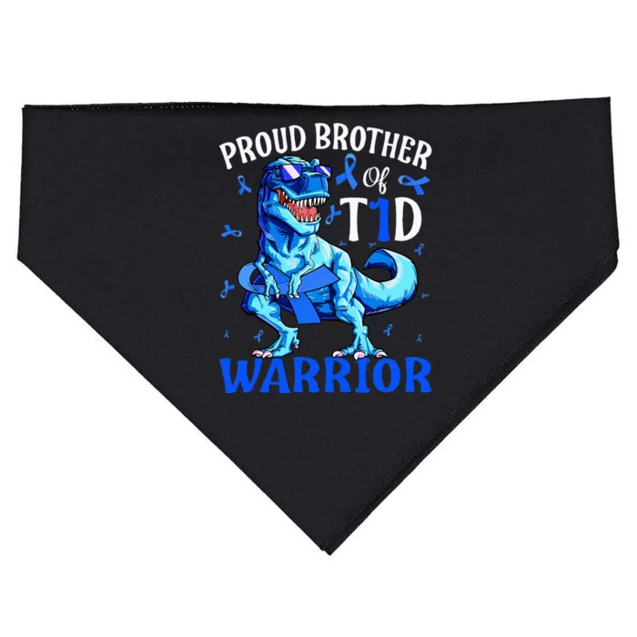 Type 1 Diabetes Proud Brother Of A T1d Warrior USA-Made Doggie Bandana