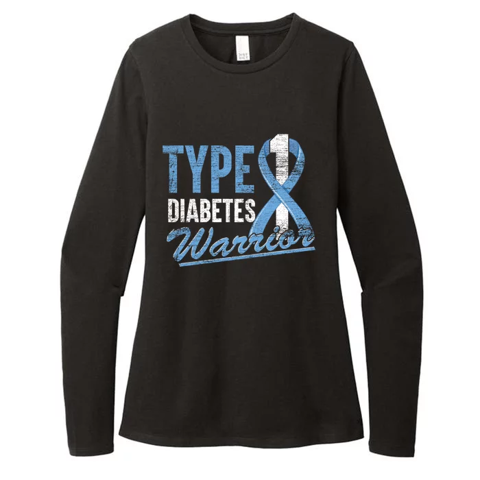 Type 1 Diabetes Warrior T1d Blue Ribbon Diabetes Awareness Cute Gift Womens CVC Long Sleeve Shirt