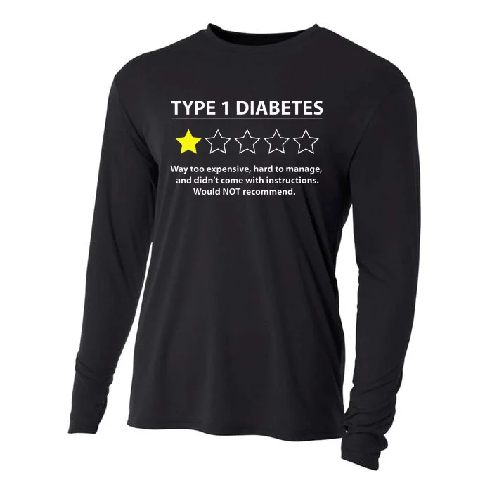 Type 1 Diabetes T1d One Star Rating Funny Awareness Cooling Performance Long Sleeve Crew