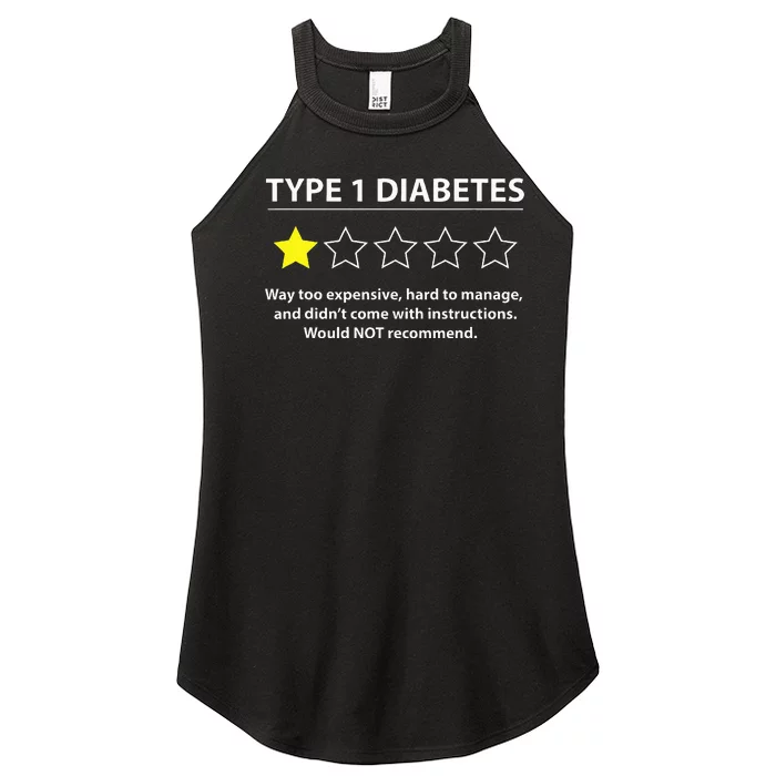 Type 1 Diabetes T1d One Star Rating Funny Awareness Women’s Perfect Tri Rocker Tank