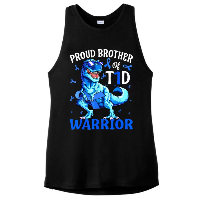 Type 1 Diabetes Proud Brother Of A T1d Warrior Ladies Tri-Blend Wicking Tank