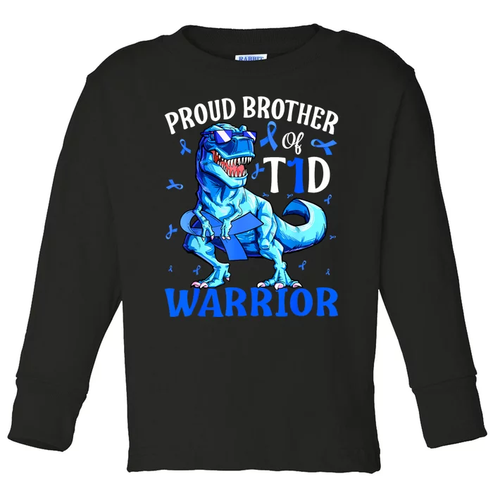 Type 1 Diabetes Proud Brother Of A T1d Warrior Toddler Long Sleeve Shirt