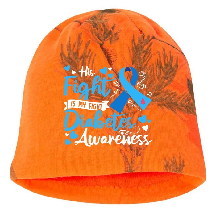 Type 1 Diabetes His Fight Is My Fight Diabetes Awareness Kati - Camo Knit Beanie