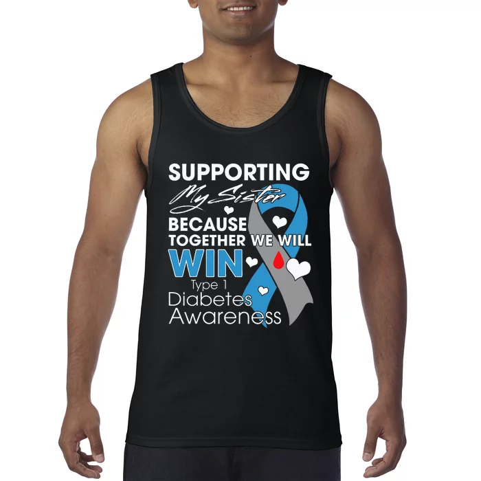 Type 1 Diabetes Sister Funny T1D Awareness Tank Top