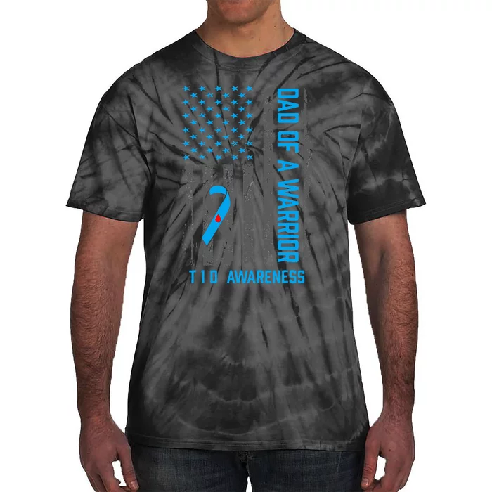 Type 1 Diabetes Awareness T1D Dad of Warrior Tie-Dye T-Shirt