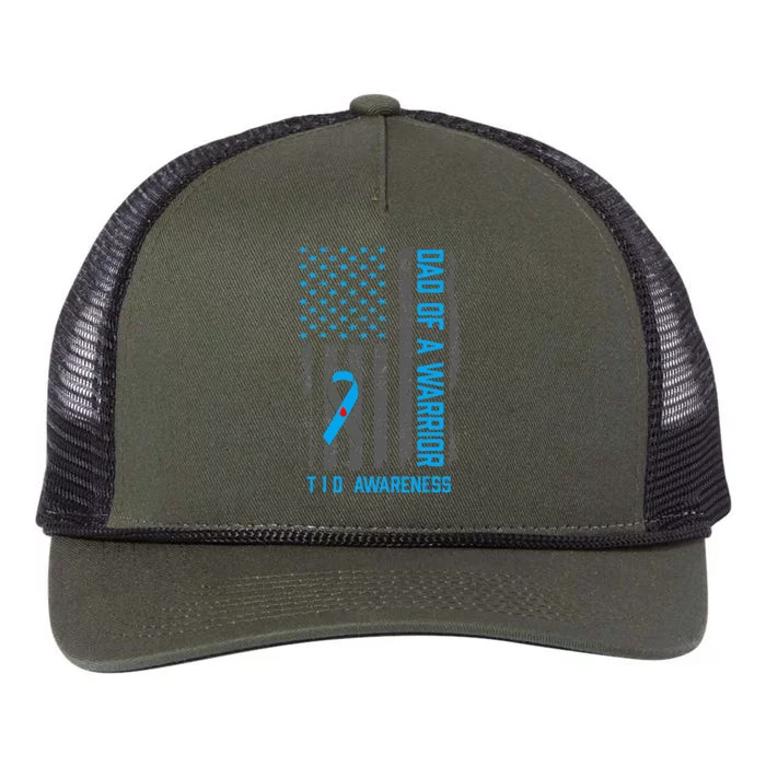 Type 1 Diabetes Awareness T1D Dad of Warrior Retro Rope Trucker Hat Cap