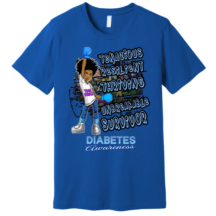 Type 1 Diabetes Awareness Cool Gift Unbreakable Warrior 'S Gift Premium T-Shirt