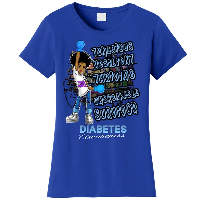 Type 1 Diabetes Awareness Cool Gift Unbreakable Warrior 'S Gift Women's T-Shirt