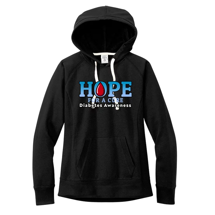 Type 1 Diabetes Awareness Funny Gift Hope For A Cure Gift Women's Fleece Hoodie