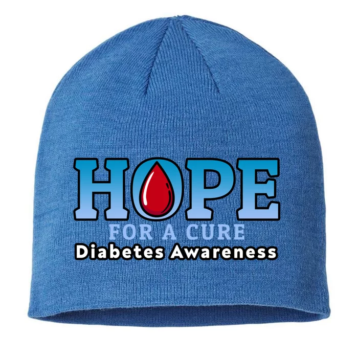 Type 1 Diabetes Awareness Funny Gift Hope For A Cure Gift 8 1/2in Sustainable Knit Beanie