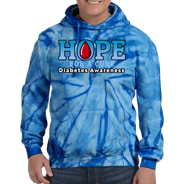 Type 1 Diabetes Awareness Funny Gift Hope For A Cure Gift Tie Dye Hoodie