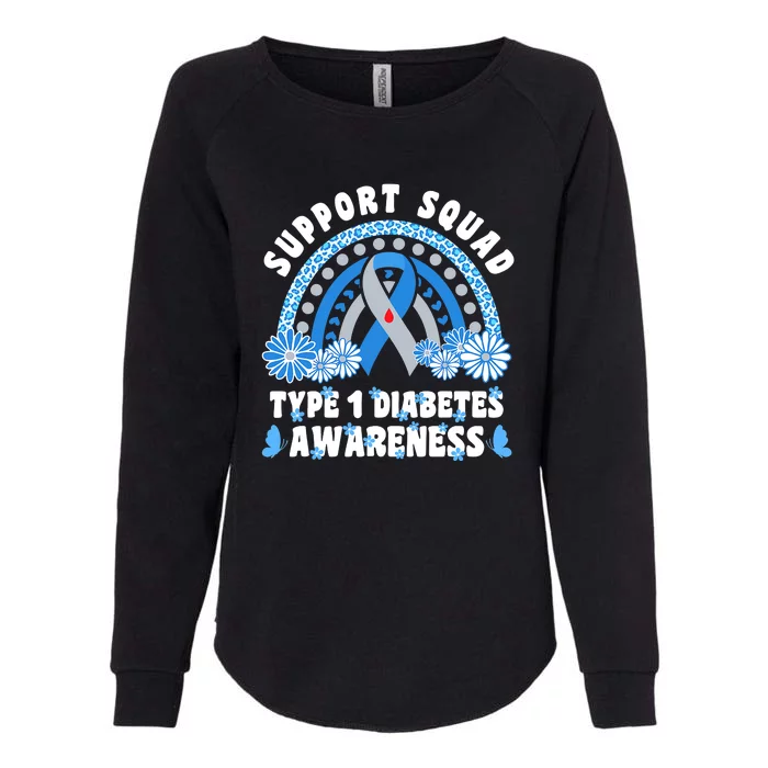 Type 1 Diabetes T1D Support Squad Womens California Wash Sweatshirt