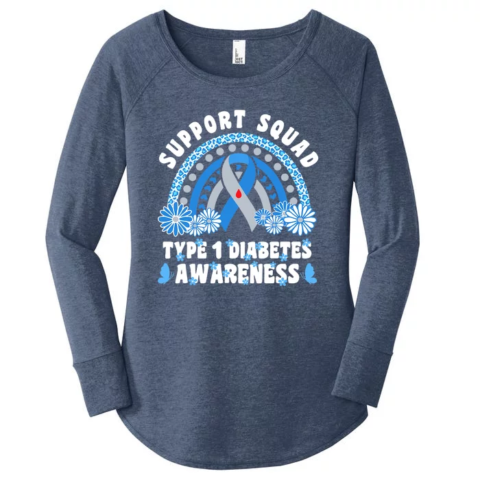 Type 1 Diabetes T1D Support Squad Women's Perfect Tri Tunic Long Sleeve Shirt