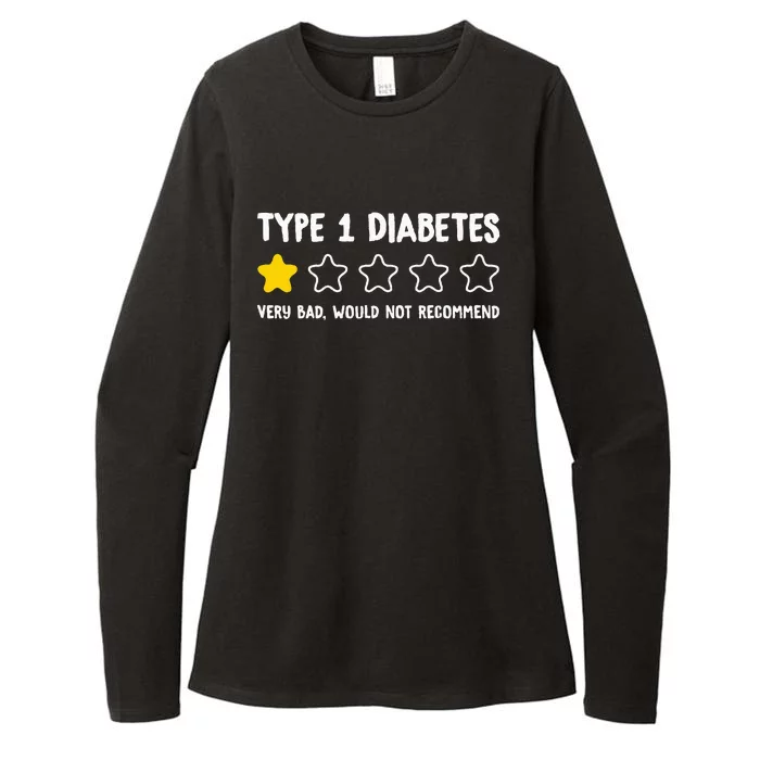 Type 1 Diabetes Very Bad Would Not Recommend 1 Star Rating Womens CVC Long Sleeve Shirt