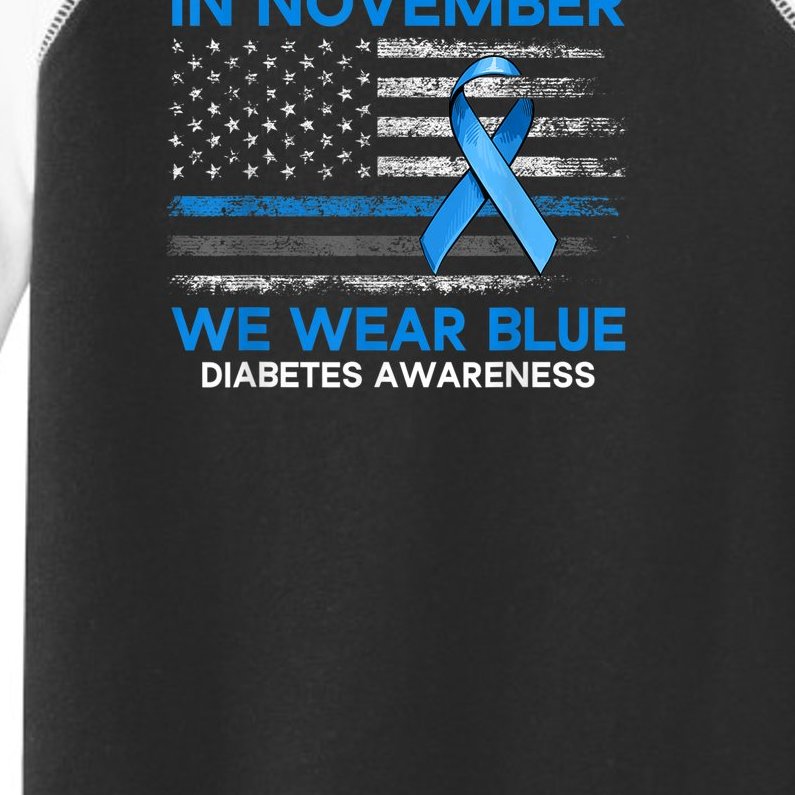 Type 1 Diabetes Awareness American US Flag Blue Ribbon Gifts Toddler Fine Jersey T-Shirt
