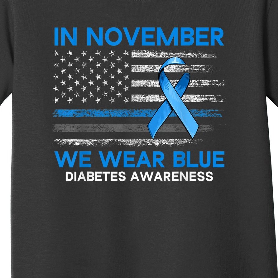 Type 1 Diabetes Awareness American US Flag Blue Ribbon Gifts Toddler T-Shirt