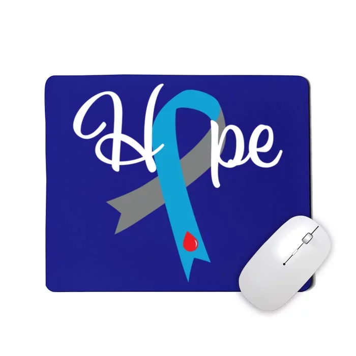 Type 1 Diabetes Gift Hope Blue Grey Awareness Ribbon Gift Mousepad