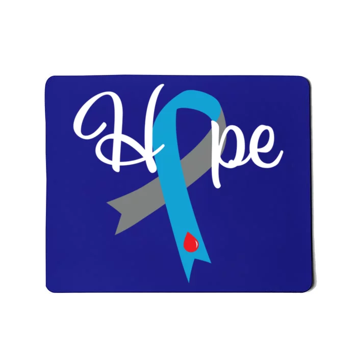 Type 1 Diabetes Gift Hope Blue Grey Awareness Ribbon Gift Mousepad