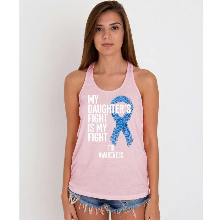 Type 1 Diabetes My Daughter's Fight Is My Fight T1d Gift Women's Knotted Racerback Tank