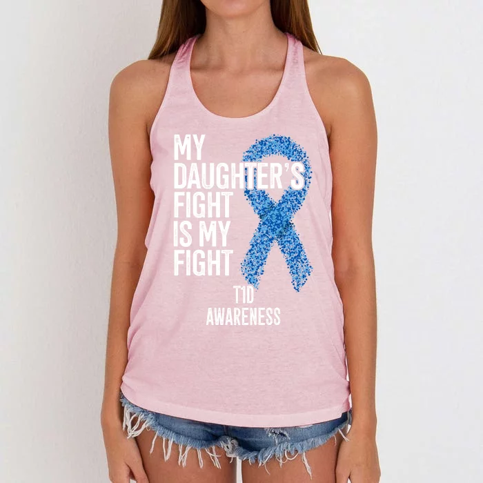 Type 1 Diabetes My Daughter's Fight Is My Fight T1d Gift Women's Knotted Racerback Tank