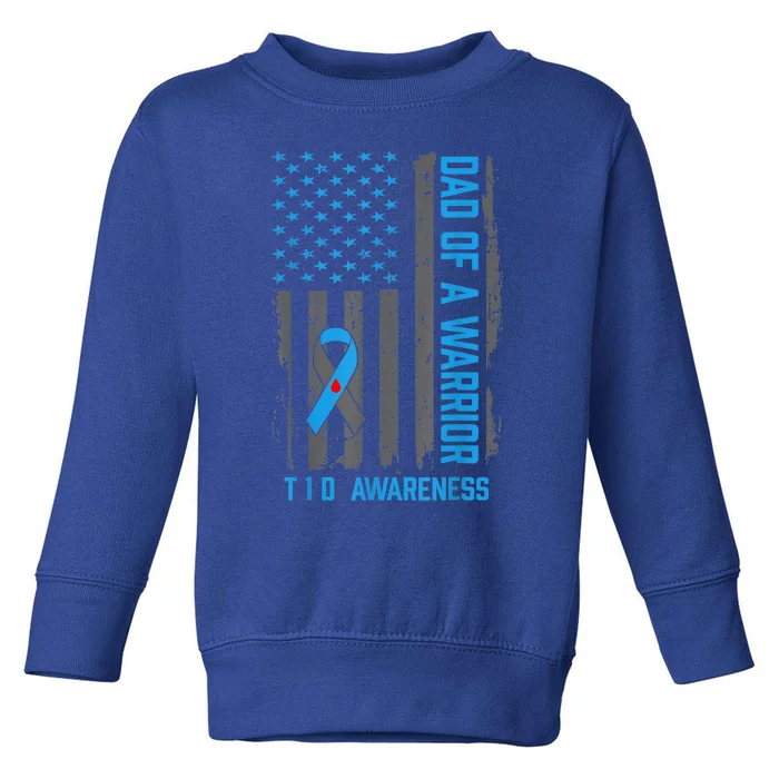 Type 1 Diabetes Awareness T1D Dad of Warrior Type 1 Diabetic Toddler Sweatshirt