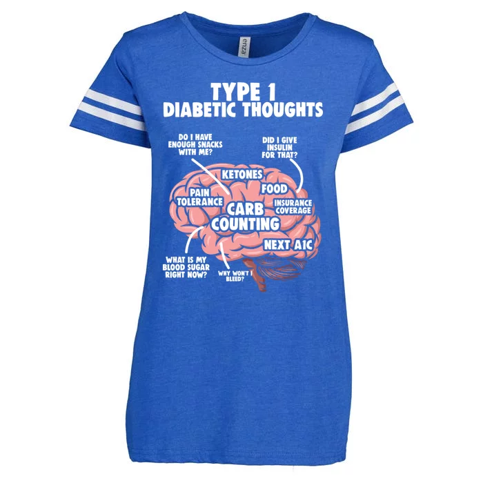 Type 1 Diabetic Diabetes Warrior Diabetes Awareness Gift Enza Ladies Jersey Football T-Shirt