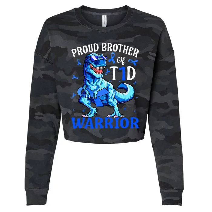 Type 1 Diabetes Proud Brother Of A T1D Warrior Cropped Pullover Crew