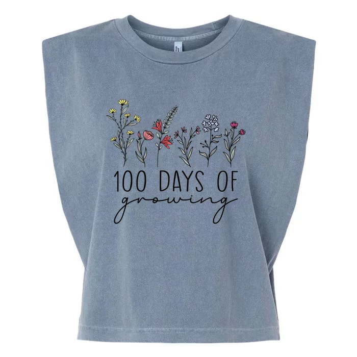 Teacher 100 Days Of Growing Garment-Dyed Women's Muscle Tee