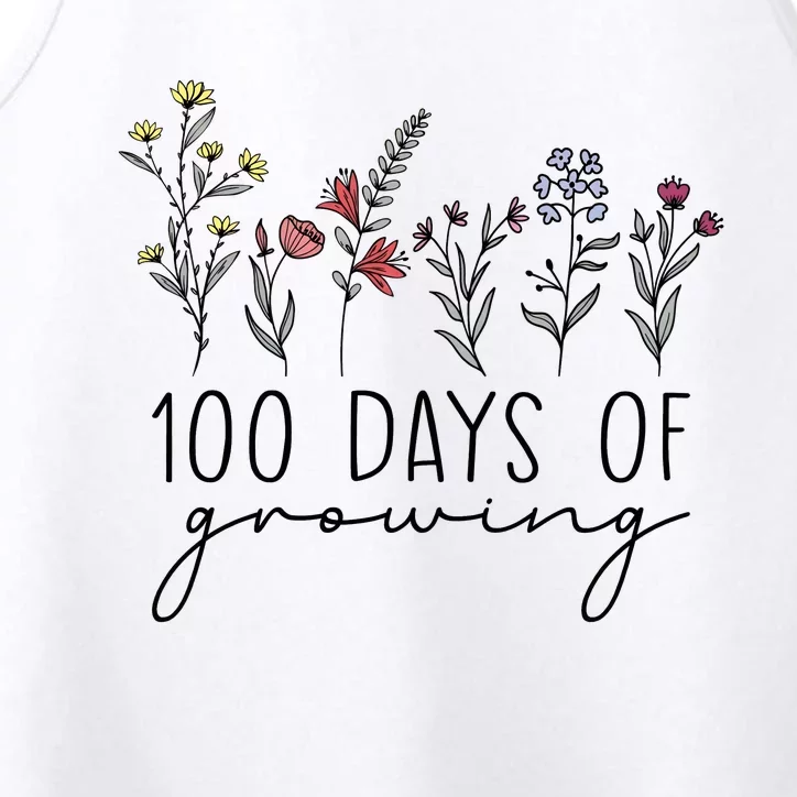 Teacher 100 Days Of Growing Performance Tank