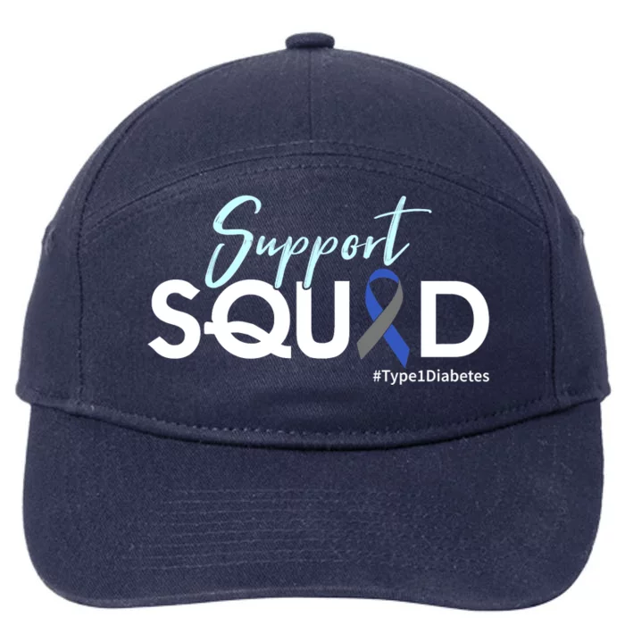 Type 1 Diabetes T1D Awareness Support Ribbon 7-Panel Snapback Hat