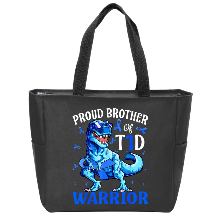 Type 1 Diabetes Proud Brother Of A T1d Warrior Zip Tote Bag