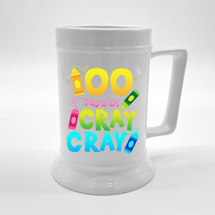 Teacher 100 Days Cray Cray Of School Gifts Front & Back Beer Stein