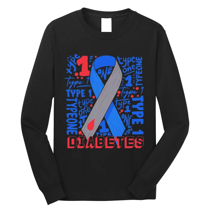 Type 1 Diabetes T1D Warrior Long Sleeve Shirt