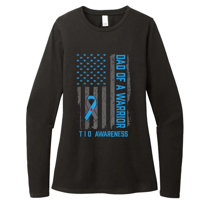 Type 1 Diabetes Awareness T1d Dad Of Warrior Type 1 Diabetic Womens CVC Long Sleeve Shirt