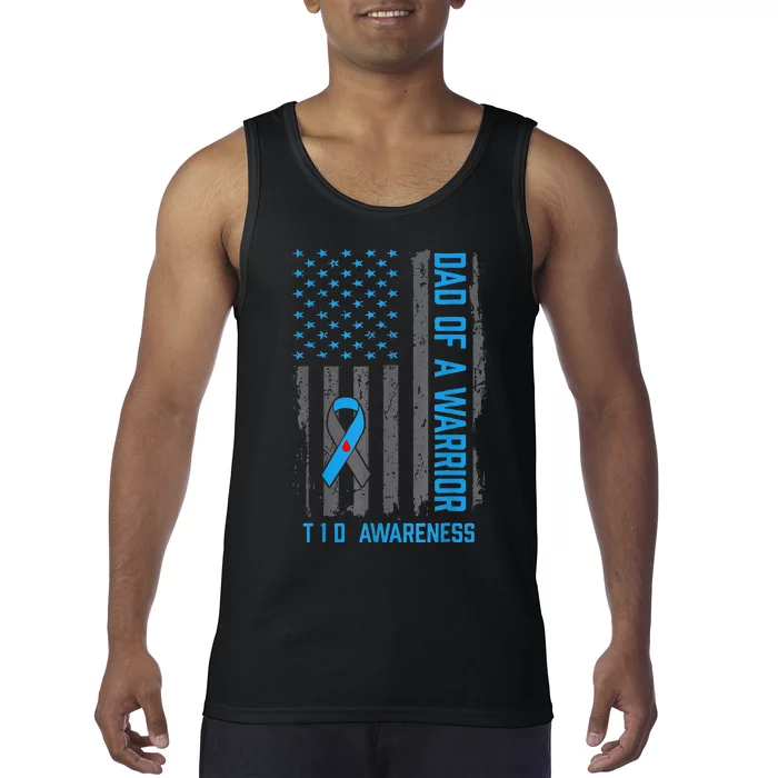 Type 1 Diabetes Awareness T1d Dad Of Warrior Type 1 Diabetic Tank Top